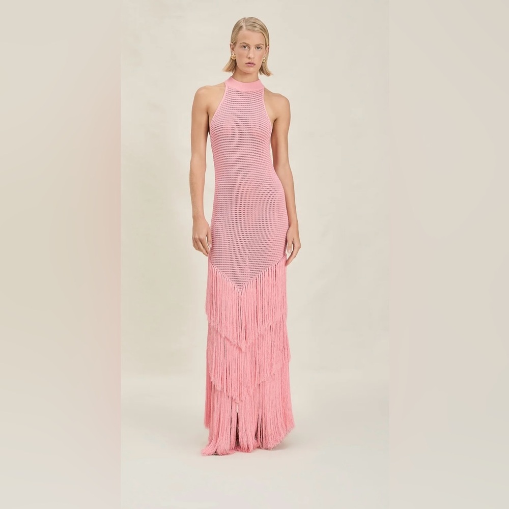 NWT Size M - Devon Windsor True Fringe Dress (Color Peach) NWT US$ 390